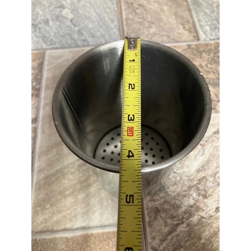 Wolfgang Puck Stainless Steel Utensil Holder Kitchen Tool Crock Silver 6 Inch